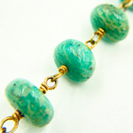 Load image into Gallery viewer, Amazonite Gold Plated Wire Chain. AMZ15
