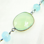 Load image into Gallery viewer, Blue Chalcedony Oxidized Wire Chain. BCL3
