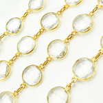 Load image into Gallery viewer, Crystal Round Shape Bezel Gold Plated Wire ChainS