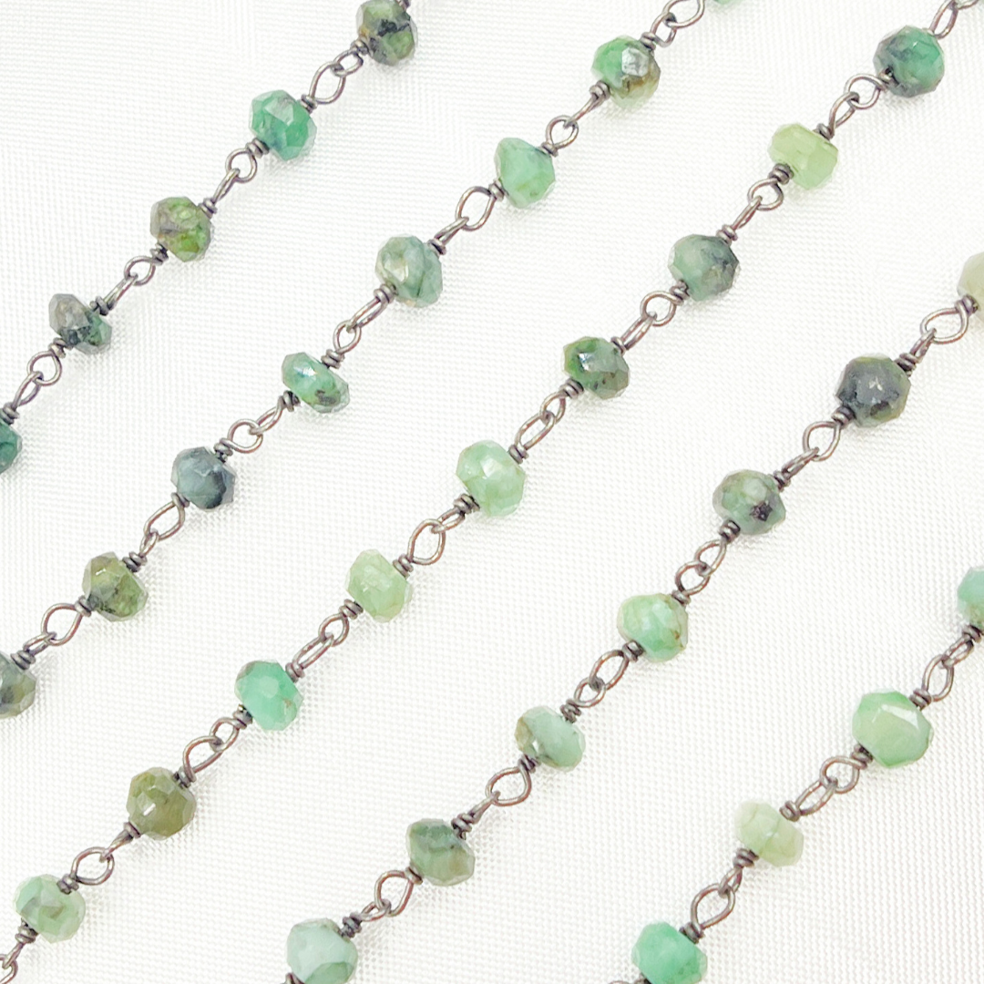 Emerald Oxidized Wire Chain. EME8