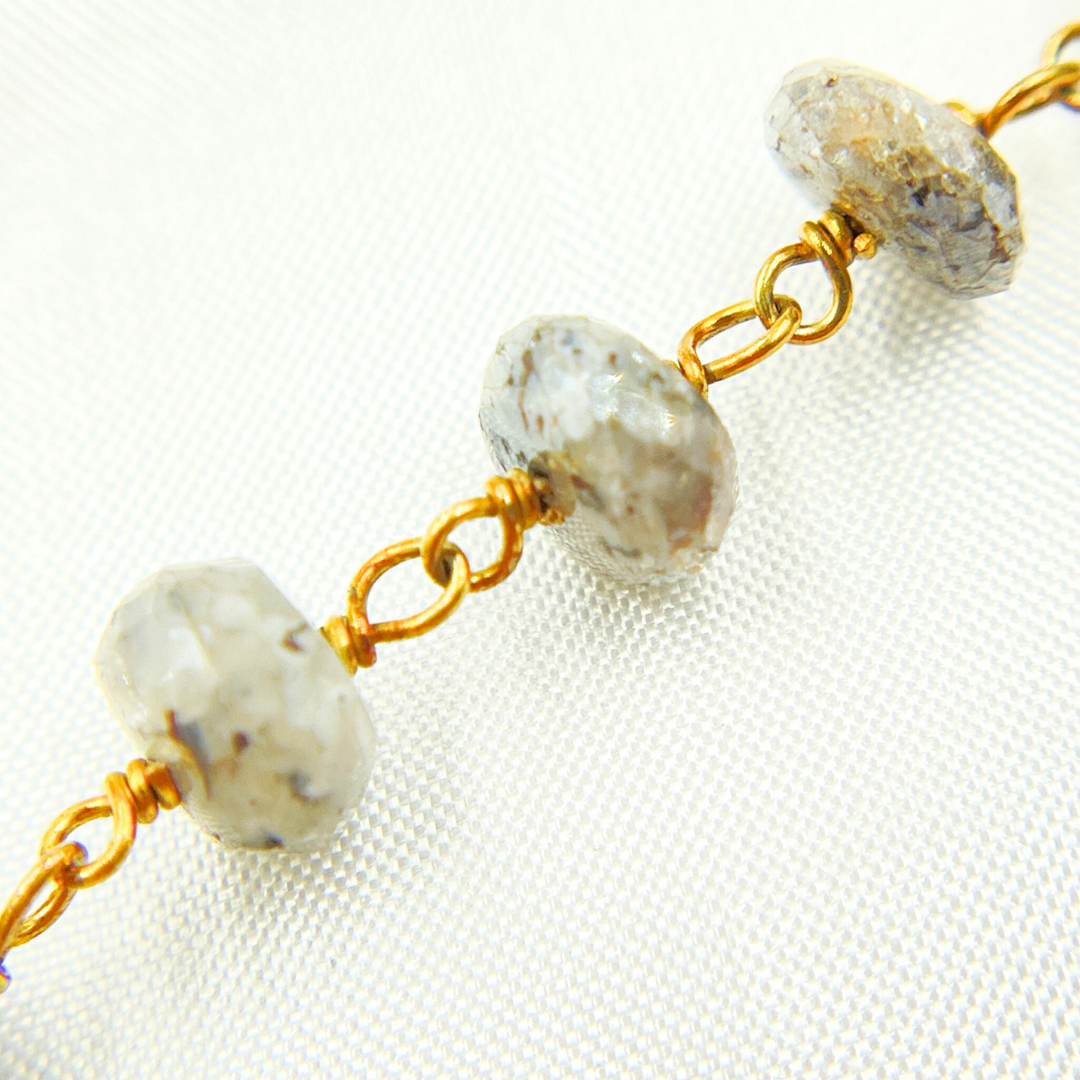 Coated Dot Quartz Gold Plated Wire Chain. CDQ2