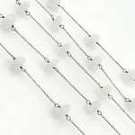 Load image into Gallery viewer, White Moonstone Oxidized Connected Wire Chain. WMS4
