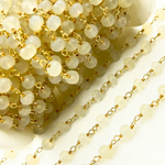 Load image into Gallery viewer, Natural Chalcedony Gold Plated Wire Chain. PCL14