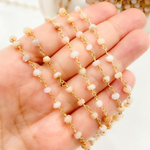 Load image into Gallery viewer, Pink Opal Gold Plated Wire Chain. POP4