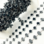 Load image into Gallery viewer, Black Spinel Oval Shape Oxidized Wire Chain. BSP51