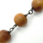 Load image into Gallery viewer, Wood Round Shape Wire Wrap Chain.