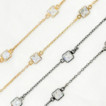 Load image into Gallery viewer, Cubic Zirconia Square Shape Connected Chain. CZ14
