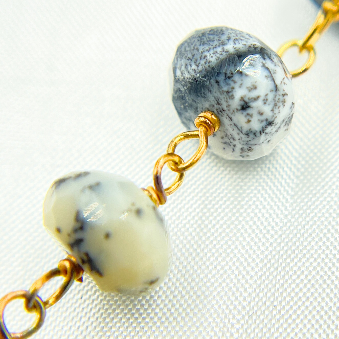 Dendrite Opal Gold Plated Wire Chain. DEN9