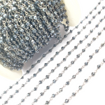 Load image into Gallery viewer, Coated Black Spinel Wire Wrap Chain. CBS11