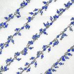 Load image into Gallery viewer, Lapis Lazuli Cluster Dangle Oxidized Wire Chain. LAP3