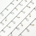 Load image into Gallery viewer, Pyrite with CZ Oxidized Wire Wrap Chain. PYR9