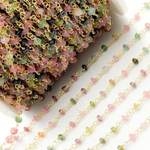 Load image into Gallery viewer, MTO7. Multi Tourmaline Gold Plated Wire Chain