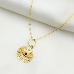 Load image into Gallery viewer, GDP538. 14K Solid Gold Evil Eye Charm with Diamond and Gemstones