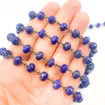 Load image into Gallery viewer, Lapis Lazuli Oxidized Wire Chain. LAP11