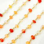 Load image into Gallery viewer, Fire Opal Gold Plated Wire Chain. FOP1