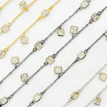 Load image into Gallery viewer, Cubic Zirconia Square Shape Dangle & Connected Wire Chain. CZ33