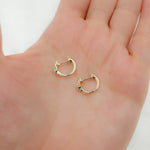 Load image into Gallery viewer, HP402528. 14k Solid Gold Diamond Huggies Hoops