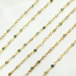 Load image into Gallery viewer, Green Agate Wire Wrap Chain. AG2
