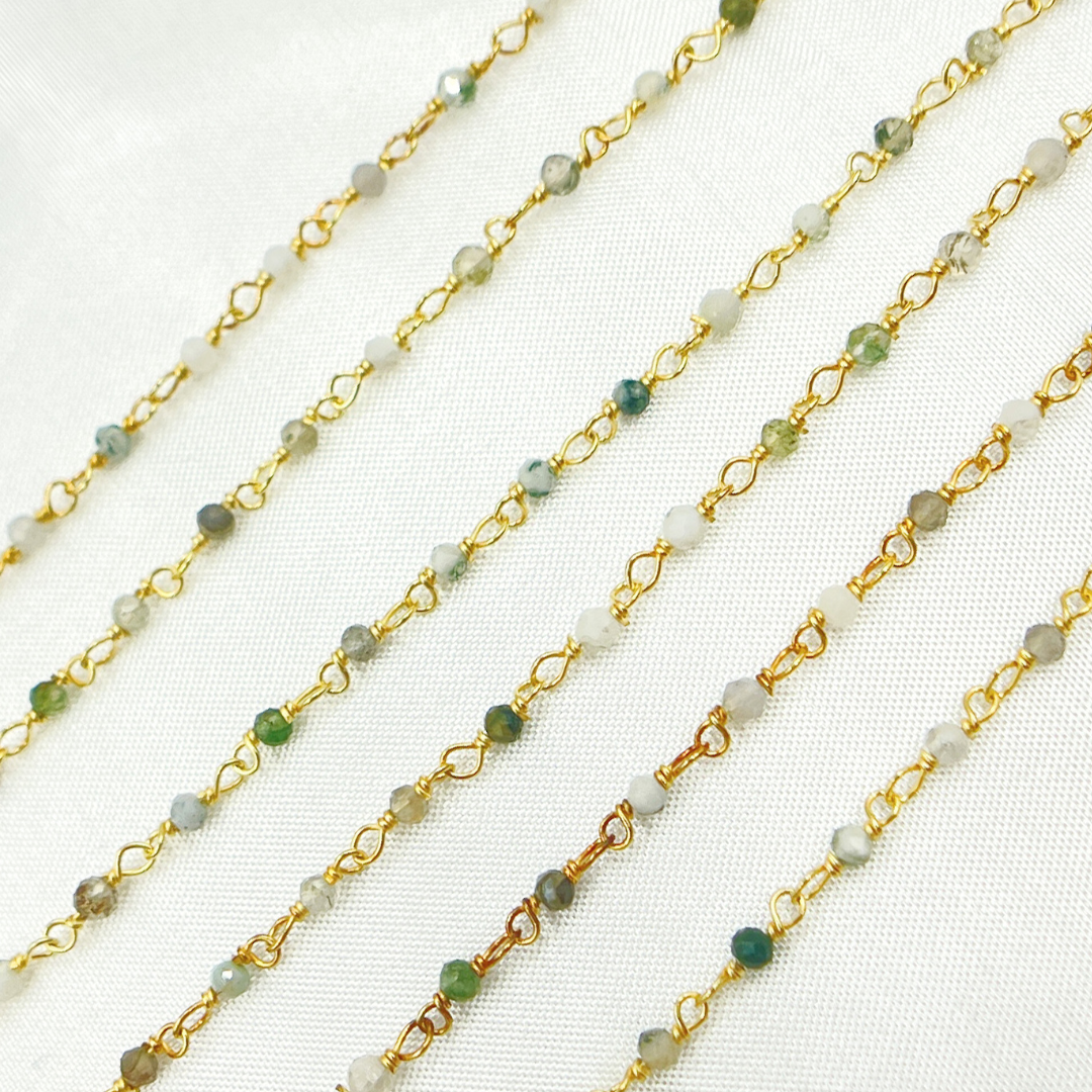 Green Agate Wire Wrap Chain. AG2
