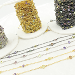 Load image into Gallery viewer, Cubic Zirconia Round Shape Connected Chain. CZ47