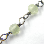 Load image into Gallery viewer, Prehnite Oxidized 925 Sterling Silver Wire Chain. CPR01

