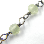 Load image into Gallery viewer, Prehnite Oxidized 925 Sterling Silver Wire Chain. CPR01