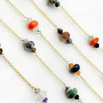 Load image into Gallery viewer, Multi Gemstone Gold Plated Connected Wire Chain. MGS23