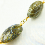 Load image into Gallery viewer, Labradorite Oval Shape Gold Plated Wire Chain. LAB79
