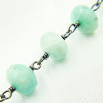 Load image into Gallery viewer, Amazonite Oxidized Wire Chain. AMZ20