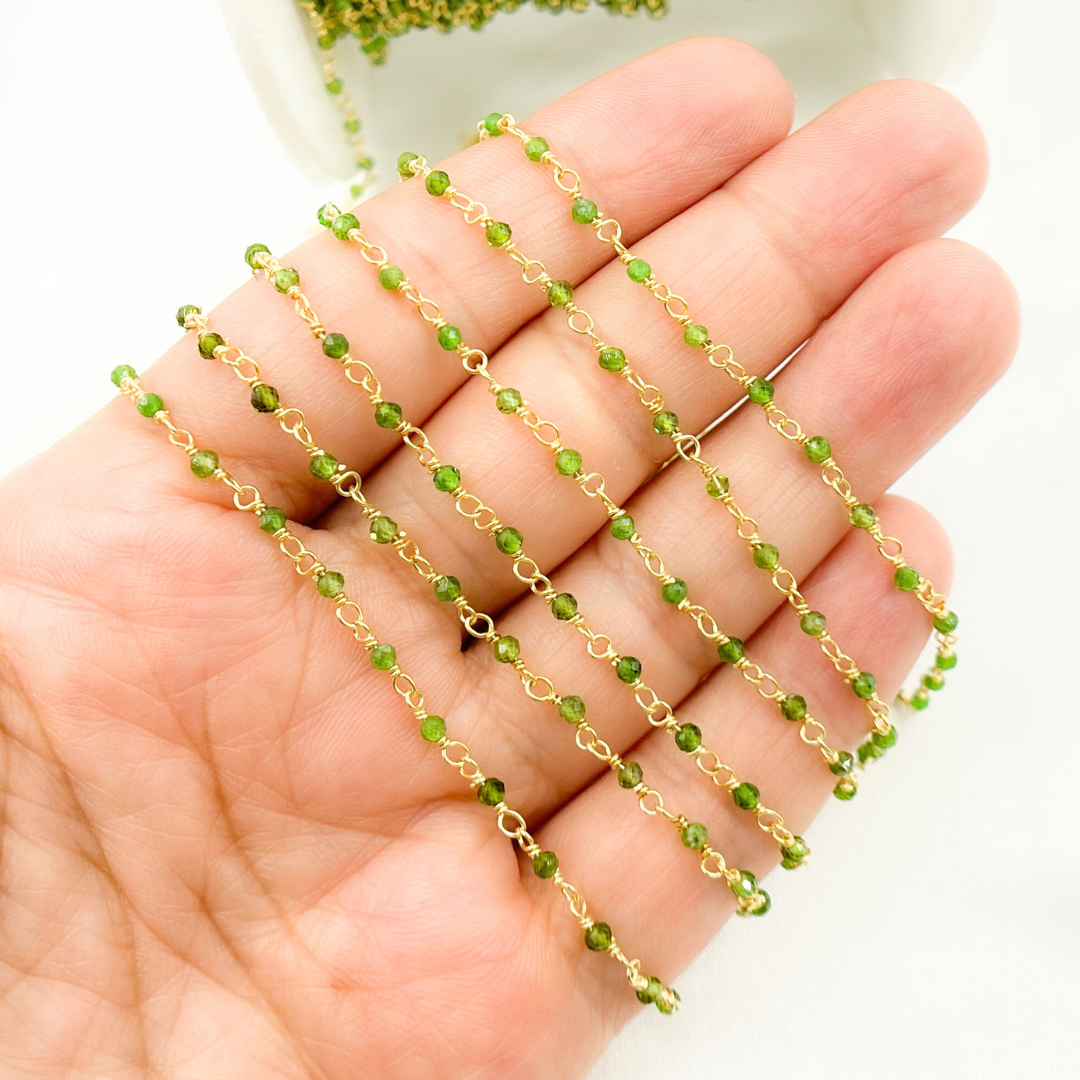 Chrome Diopside Wire Wrap Chain. CHR1