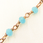 Load image into Gallery viewer, Blue Chalcedony Rose Gold Plated Wire Chain. BCL6