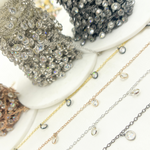 Load image into Gallery viewer, Cubic Zirconia Round 4mm Shape Dangle Chain. CZ8