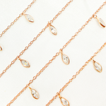 Load image into Gallery viewer, Cubic Zirconia Marquise Shape Dangle Chain. CZ4