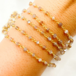 Load image into Gallery viewer, Chocolate Moonstone Gold Plated Wire Chain. MS44