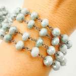 Load image into Gallery viewer, Coated Quartz Round Shape Oxidized Wire Chain. CQU4