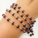 Load image into Gallery viewer, Garnet 925 Sterling Silver Wire Chain.