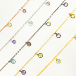 Load image into Gallery viewer, Multi Color Cubic Zirconia 4mm Round Shape Dangle Chain. CZ43