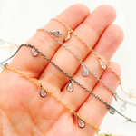 Load image into Gallery viewer, CZ5. Cubic Zirconia Pear Shape Dangle Chain