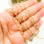 Load image into Gallery viewer, Shaded Amazonite Gold Plated Wire Chain. AMZ10