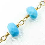 Load image into Gallery viewer, Turquoise Gold Plated Wire Chain. TRQ38