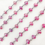Load image into Gallery viewer, Coated Red Quartz Oxidized Wire Chain. CQU35