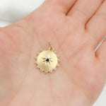 Load image into Gallery viewer, GDP375. 14k Solid Gold Sun Charm