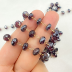 Load image into Gallery viewer, Coated Garnet Gold Plated Wire Chain. CGR3