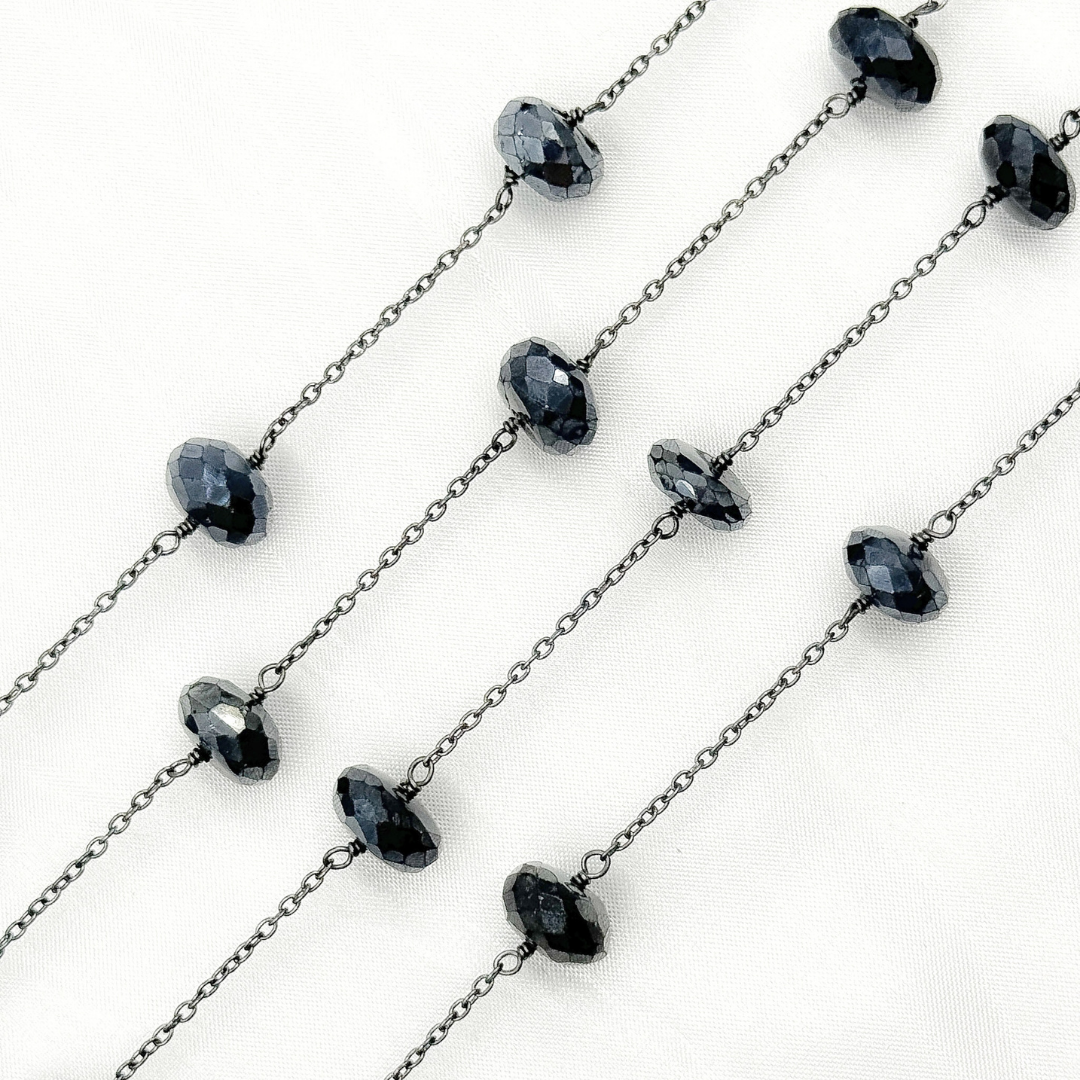 Coated Black Spinel Oxidized Wire Chain. CBS23