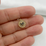 Load image into Gallery viewer, 14k Solid Gold Diamond and Gemstone Circle Heart Charm. GDP409
