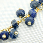 Load image into Gallery viewer, Dyed Blue Sapphire Cluster Dangle Gold Plated Wire Chain. SAP10
