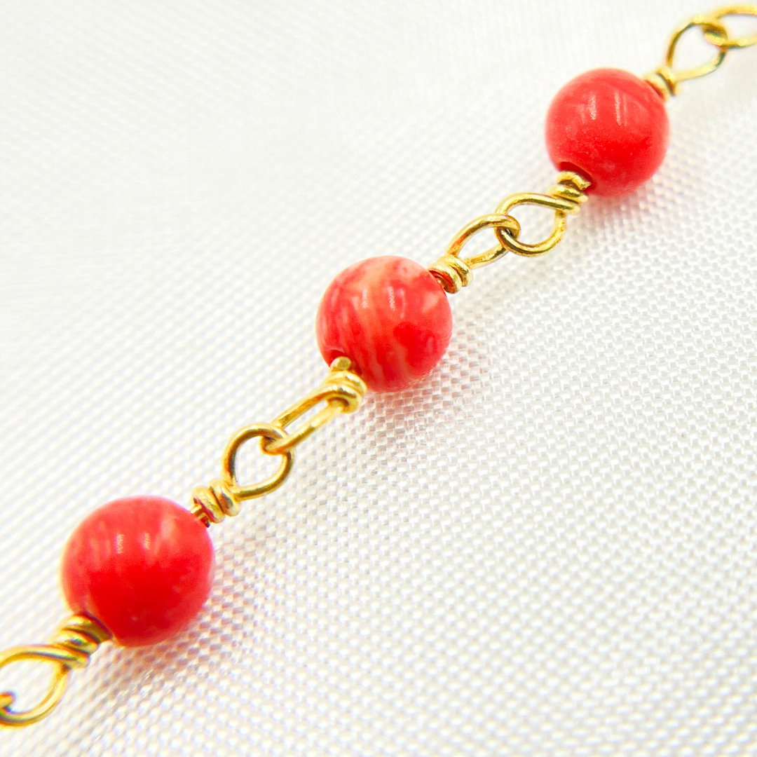 Coral Gold Plated Wire Chain. COR13