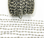 Load image into Gallery viewer, Pyrite Wire Wrap 925 Sterling Silver Wire Chain. PYR4