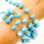 Load image into Gallery viewer, Turquoise Gold Plated Wire Chain. TRQ25