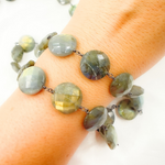 Load image into Gallery viewer, Labradorite Oxidized Wire Chain. LAB65